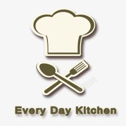 厨师帽图标刀子叉子厨师帽厨房logo图标高清图片