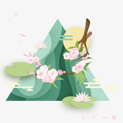 创意山水插画素材