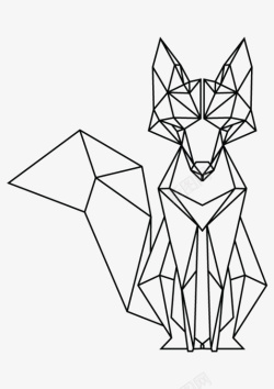 几何图形狐狸狐狸图标高清图片