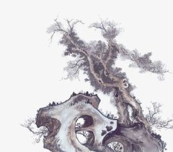 国画树木中式风格高清图片