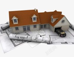 建筑木屋建筑模型与图纸高清图片
