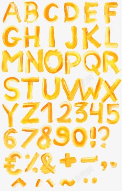 黄色字母黄色英文字母与数字高清图片