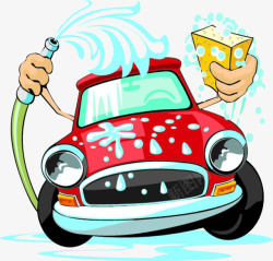卡通肥皂清洁标志卡通车辆自动清洗高清图片