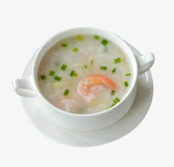 虾蟹粥茶杯里的虾仁粥高清图片