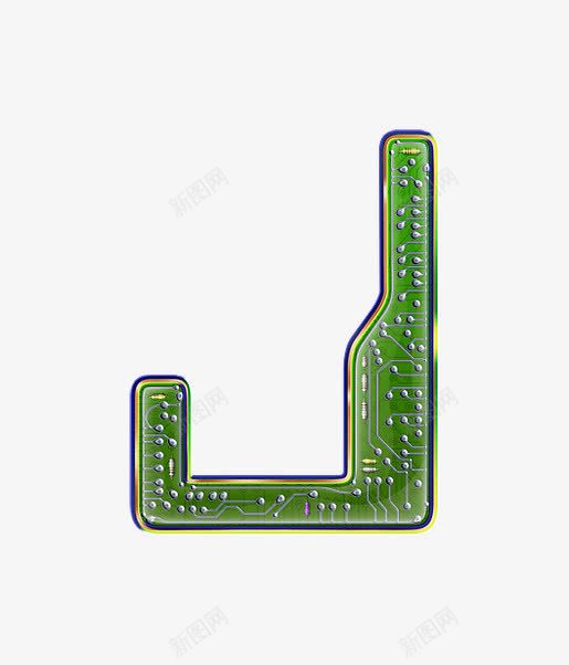 电路板字母jpng免抠素材_新图网 https://ixintu.com 创意数字 工业风 电路板字母数字