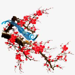 水墨孔雀水墨中国画梅花孔雀高清图片