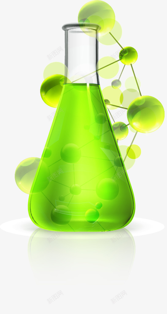 化学元素瓶子矢量图ai免抠素材_新图网 https://ixintu.com 元素 化学 瓶子 矢量图 绿色 绿色化学品