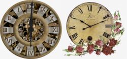 装饰挂钟复古镂空欧式挂钟和花边装饰挂钟高清图片