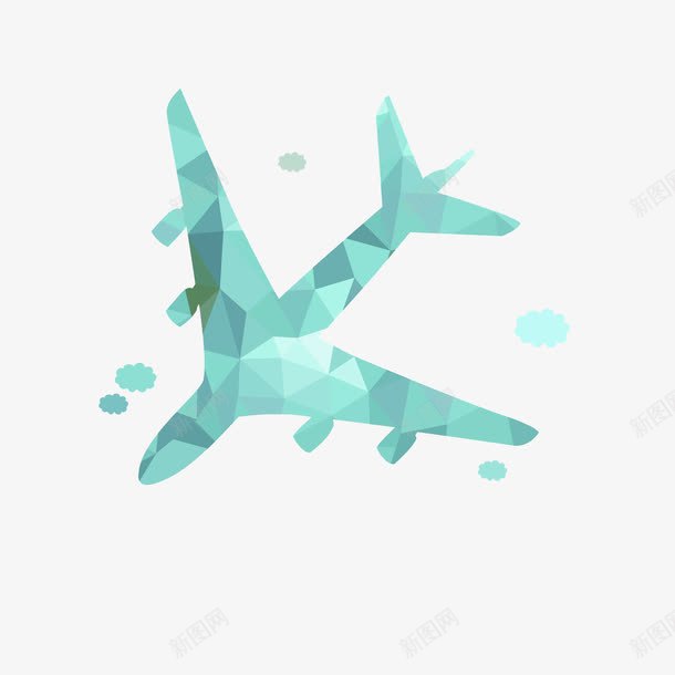 绿色飞机png免抠素材_新图网 https://ixintu.com 云朵 交通工具 卡通 手绘 水彩 空运 绿色 装饰 飞机