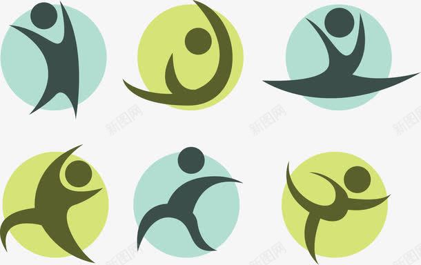 扁平化图标png_新图网 https://ixintu.com 健身房Logo 柔软 瑜伽 蓝色 运动