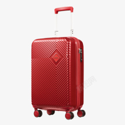 大红色拉杆箱时尚几何行李箱高清图片
