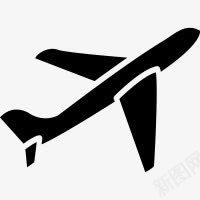 黑色飞机图标剪影png_新图网 https://ixintu.com 剪影 图标 飞机 黑色