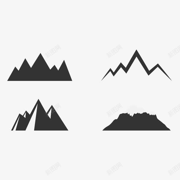 扁平简易黑色山丘标志png免抠素材_新图网 https://ixintu.com 扁平 扁平山 简约 线稿 黑色