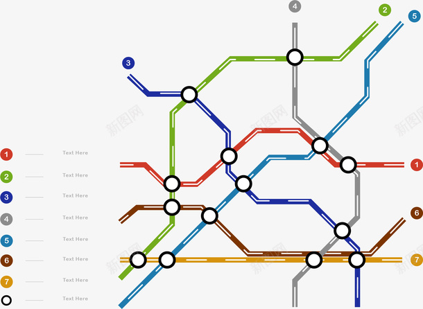 卡通地铁线路图装饰png免抠素材_新图网 https://ixintu.com 交通图 公交路线 地铁线 地铁线路图 地铁路线 地铁路线条 线路