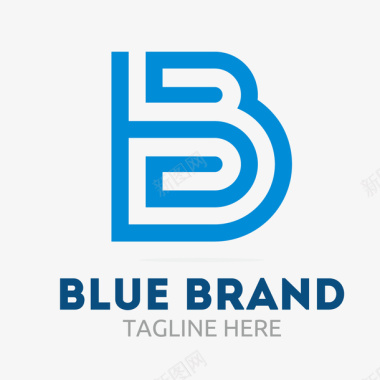 蓝色字母logo矢量图图标图标