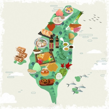 台湾旅行美食海报背景模板背景