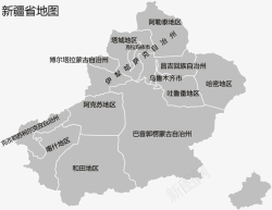 新疆省地图矢量图素材
