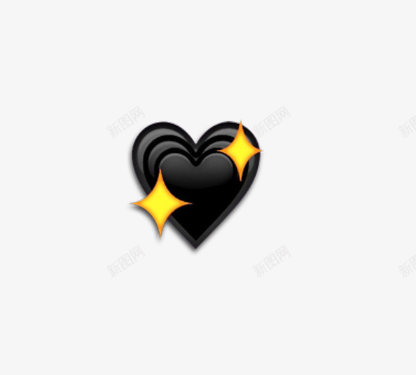 黑色层叠爱心表情png免抠素材_新图网 https://ixintu.com emoji表情 叠加 可爱 爱心 爱心emoji 符号 表情 黄色亮光 黑色心形