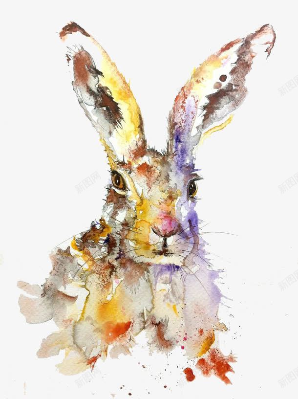 绘画作品的兔子png免抠素材_新图网 https://ixintu.com 兔子 动物 灰色 绘画
