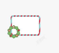 彩色椭圆形花环圣诞花环彩色边框高清图片