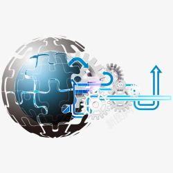 创意地球小拼图拼图高清图片