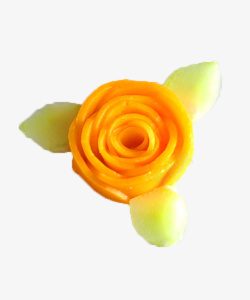 芒果片组成的摆盘花素材