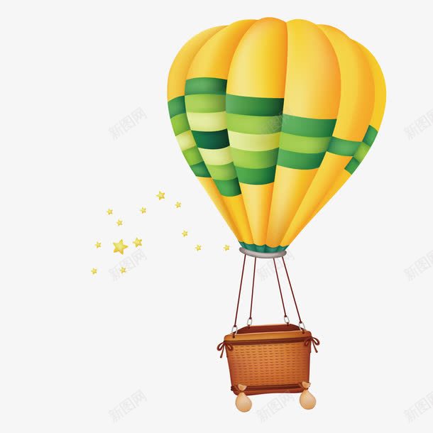 飞向天空的热气球png免抠素材_新图网 https://ixintu.com 卡通 天空 热气球