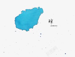 祖国山河黑白海南省水墨地图高清图片