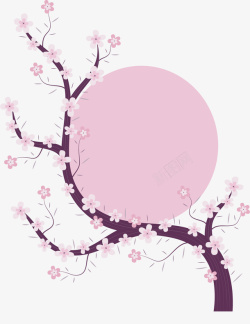 桃花标题粉红春桃装饰标题框高清图片