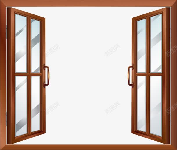 透明窗户玻璃png免抠素材_新图网 https://ixintu.com 大气窗户 打开窗户 木头边框 棕色边框 窗户玻璃 透明玻璃