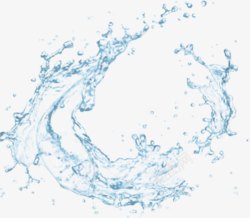 水喷溅效果元素蓝色水环高清图片