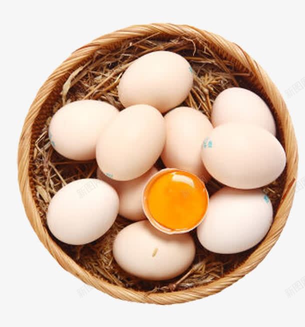鸡蛋与篮子png免抠素材_新图网 https://ixintu.com 产品食物 生鲜 篮子里的鸡蛋 食物 鸡蛋