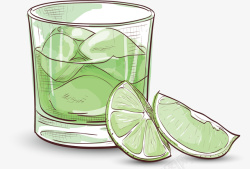 玻璃泡茶柠檬水杯水杯柠檬果汁饮品矢量图高清图片