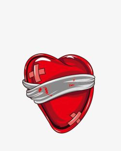 古典花纹包扎住的心脏红心素材