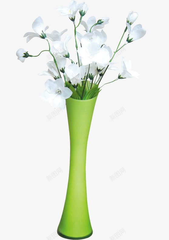 花瓶png免抠素材_新图网 https://ixintu.com 家居摆件 绿色 花卉
