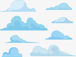 蓝色水晶球免费素材扁平蓝色云朵高清图片
