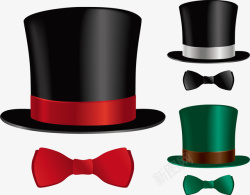 绅士男人的选择英伦风绅士帽子蝴蝶结配饰矢量图高清图片