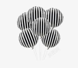 黑白条纹气球素材