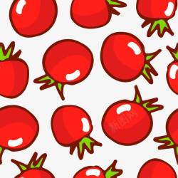 红色蔓藤插画圣女果小西红柿插画高清图片