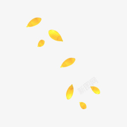 桃花黄色背景凋零的桃花落叶高清图片