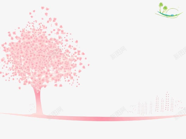 粉色小树系列PPT背景png免抠素材_新图网 https://ixintu.com PPT模板 PPT背景 树 粉色