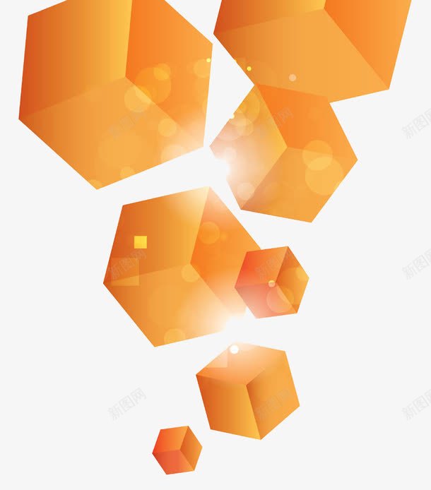 橙色的几何方块png免抠素材_新图网 https://ixintu.com 几何图形 几何图案 几何方块 四方图 橙色几何 正方体 正方块 立体几何