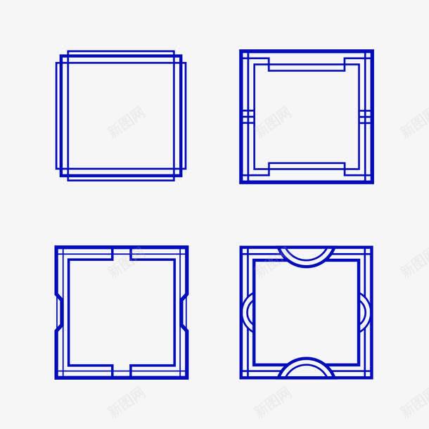 蓝色矩形边框png免抠素材_新图网 https://ixintu.com 不规则 图案 复古 框框 画框 相框 矩形 窗框 精美 纹理 艺术 花纹 蓝色 蓝色框框