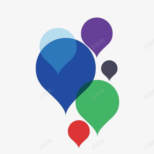 扁平化彩色气球png免抠素材_新图网 https://ixintu.com 彩色气球 扁平化 矢量气泡 装饰图案