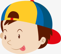 吐舌头的男孩戴着帽子的男孩头像高清图片