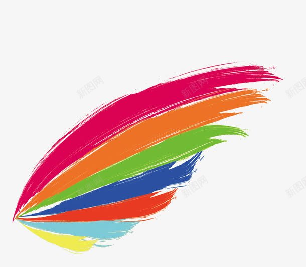 彩色笔刷羽毛图标png_新图网 https://ixintu.com 卡通 彩色 彩虹 手绘 笔刷 羽毛 羽毛logo