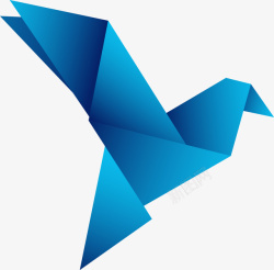 折纸鸟类图片蓝色飞行的小鸟高清图片
