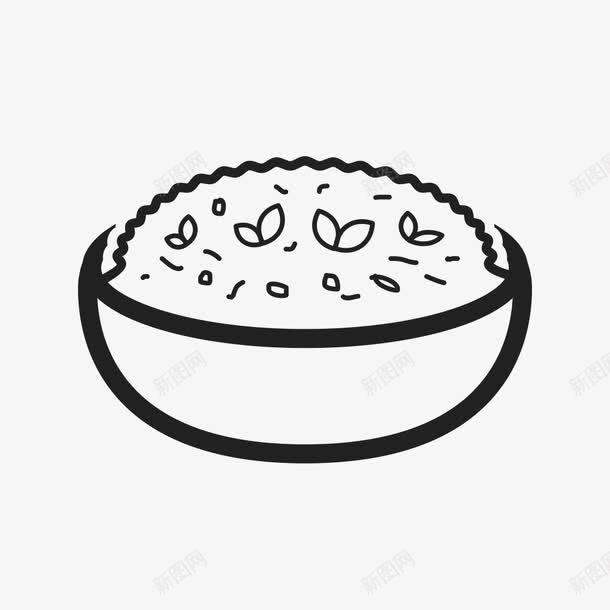 简笔米饭png免抠素材_新图网 https://ixintu.com 一碗 卡通 卡通白米饭 手绘 白色 简图 米饭 食物 黑色