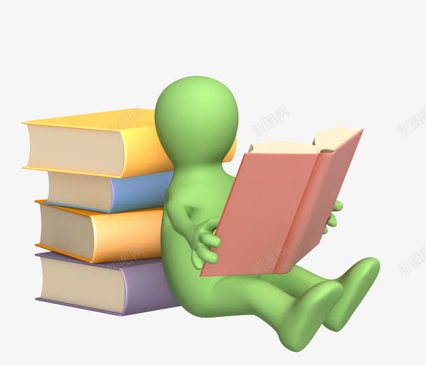 看书的3D人物png免抠素材_新图网 https://ixintu.com 3D人物 书本 人物 儿童 卡通人物 学习 学生 抱着书 抱着书的人 看书
