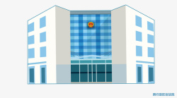 办公楼建筑物标识牌跨行政区划法院矢量图高清图片